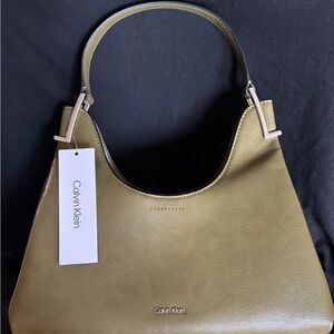 Calvin Klein Olive Falcon Shoulder Bag with Tags & Original Dust Bag. Brand New.